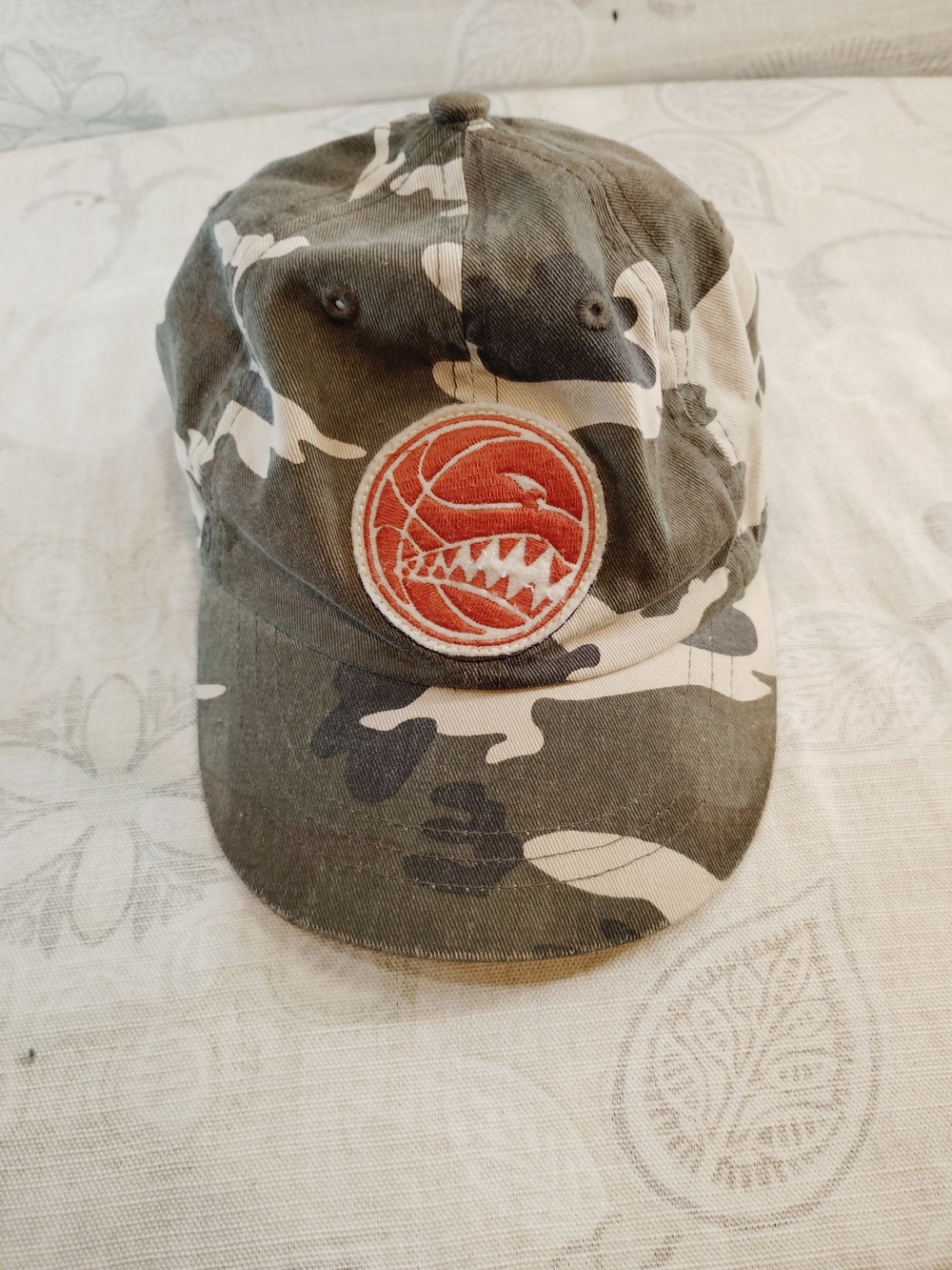 Kids Camouflage Baseball Cap with Red Patch